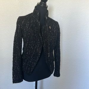 Wool blend jacket Banana Republic size 00P black with some violet
